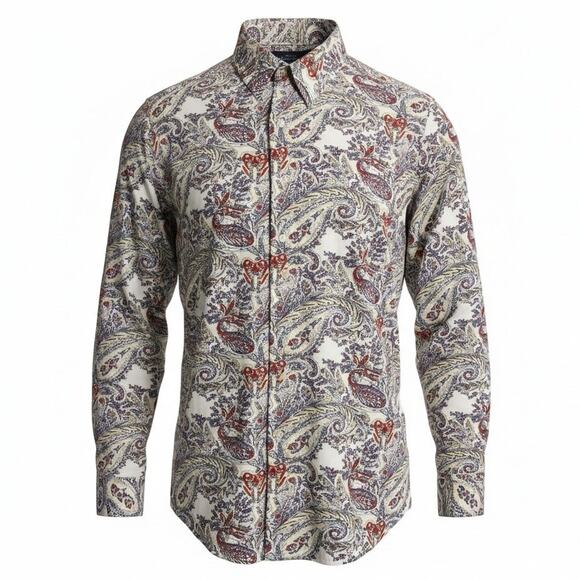 Cremieux Premium Denim Other - Cremieux Premium Denim Men's Large Cotton Paisley Print Long Sleeve Button Down